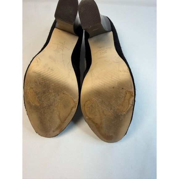 Ann Taylor Pumps Womens Size 7.5M Black Brazilian Calf Hair High Block Heel Shoe - Picture 10 of 15